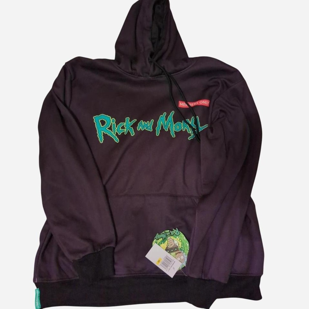 members only Rick and Morty hoodie, medium
